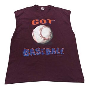 Vintage Sleeveless Got Baseball T Shirt Anvil 2XL‎ Cotton